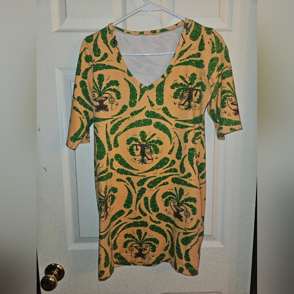Yellow Fun Print Mini Dress